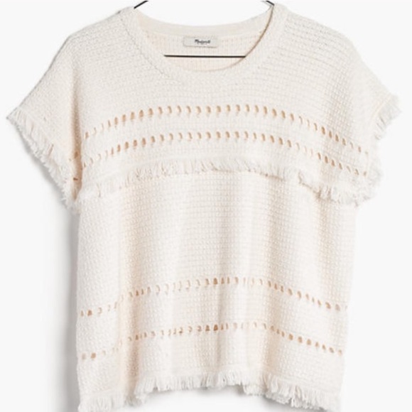 Madewell Sweaters - Madewell Short Sleeve Fringe Sweater S